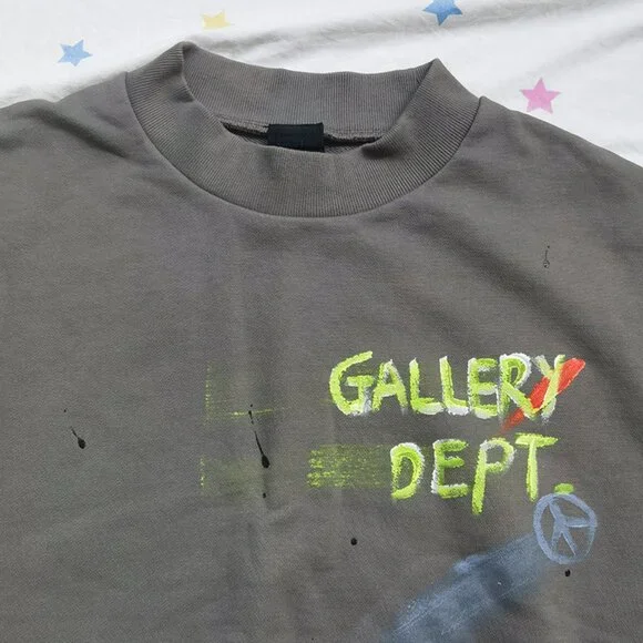 Gallery Dept Hand-Painted Ink Splatter Crew Neck Sweatshirt - Picture 4 of 6